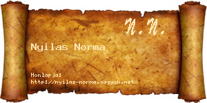 Nyilas Norma névjegykártya